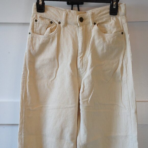 Urban Outfitters BDG, High Rise Baggy Wide Tooth Corduroy Wide Leg Pants, Ivory - Picture 3 of 9